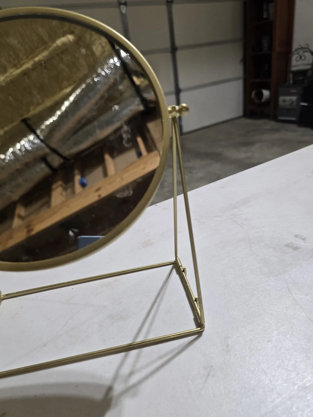 Gold Oval Freestanding Vanity Mirror